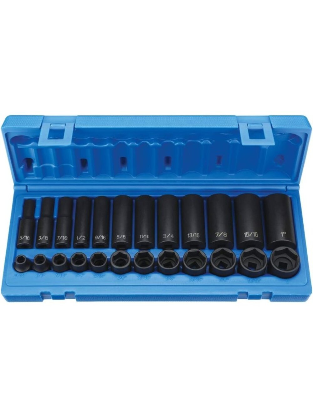24-Piece Deep Socket Set, 3/8-Inch Drive, Standard Fractional Tools for